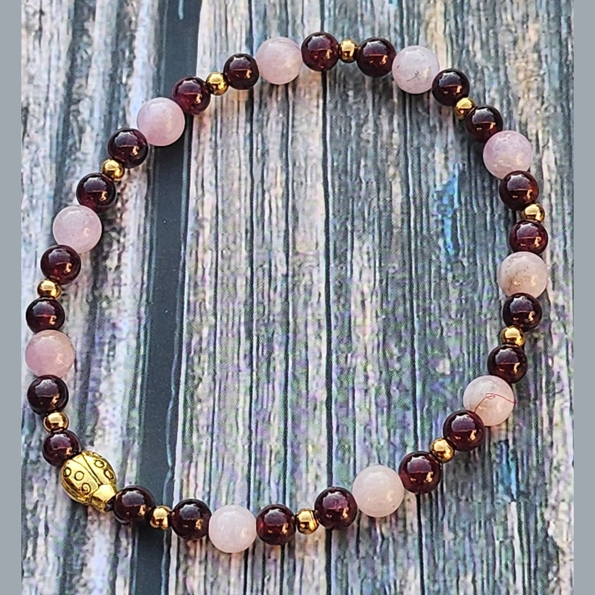 Bracelet Kunzite & Grenat – 4mm - Kumari Legacy