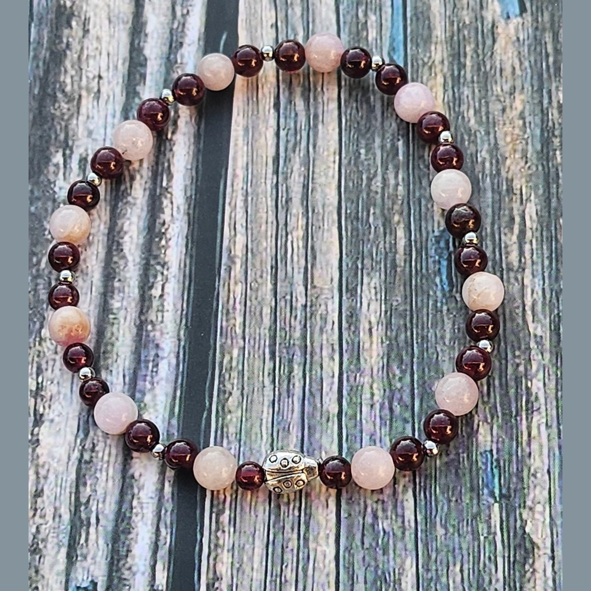 Bracelet Kunzite & Grenat – 4mm - Kumari Legacy