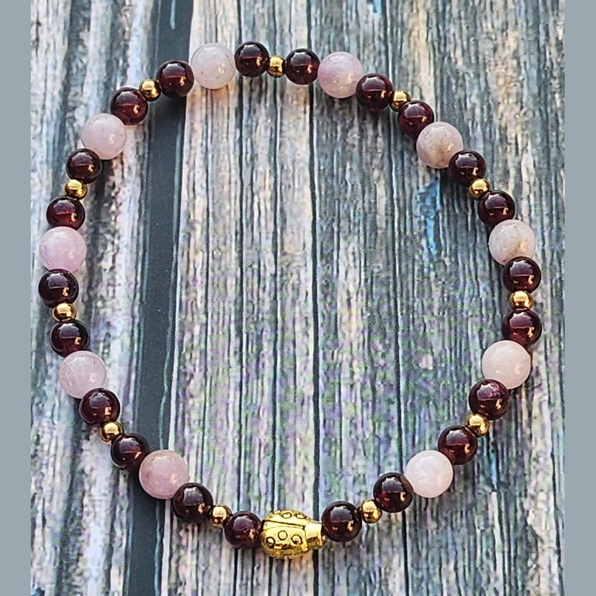 Bracelet Kunzite & Grenat – 4mm - Kumari Legacy