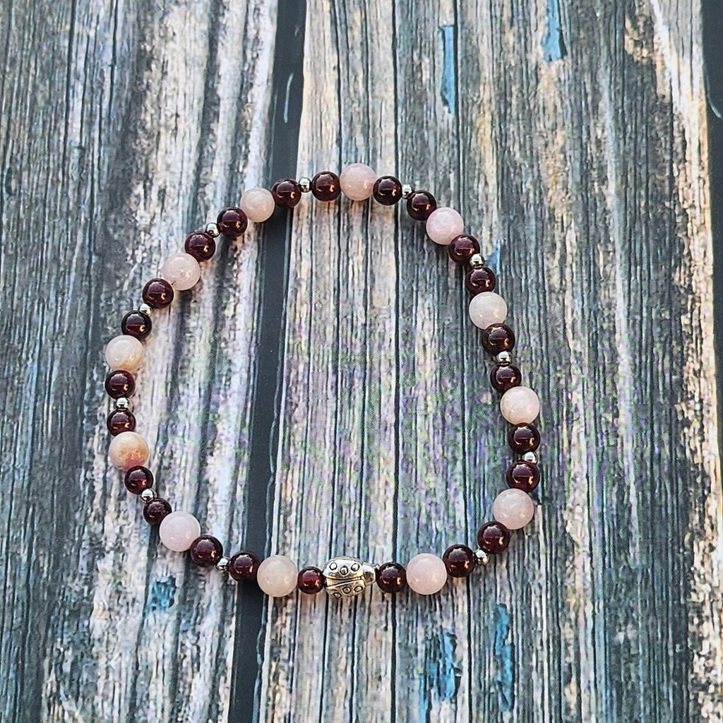 Bracelet Kunzite & Grenat – 4mm - Kumari Legacy
