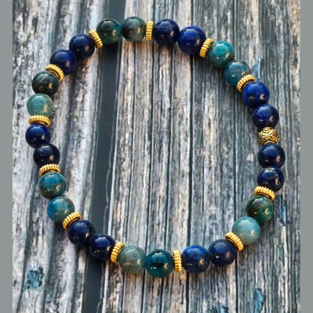 Bracelet Lapis-lazuli & Apatite – 6mm - Kumari Legacy