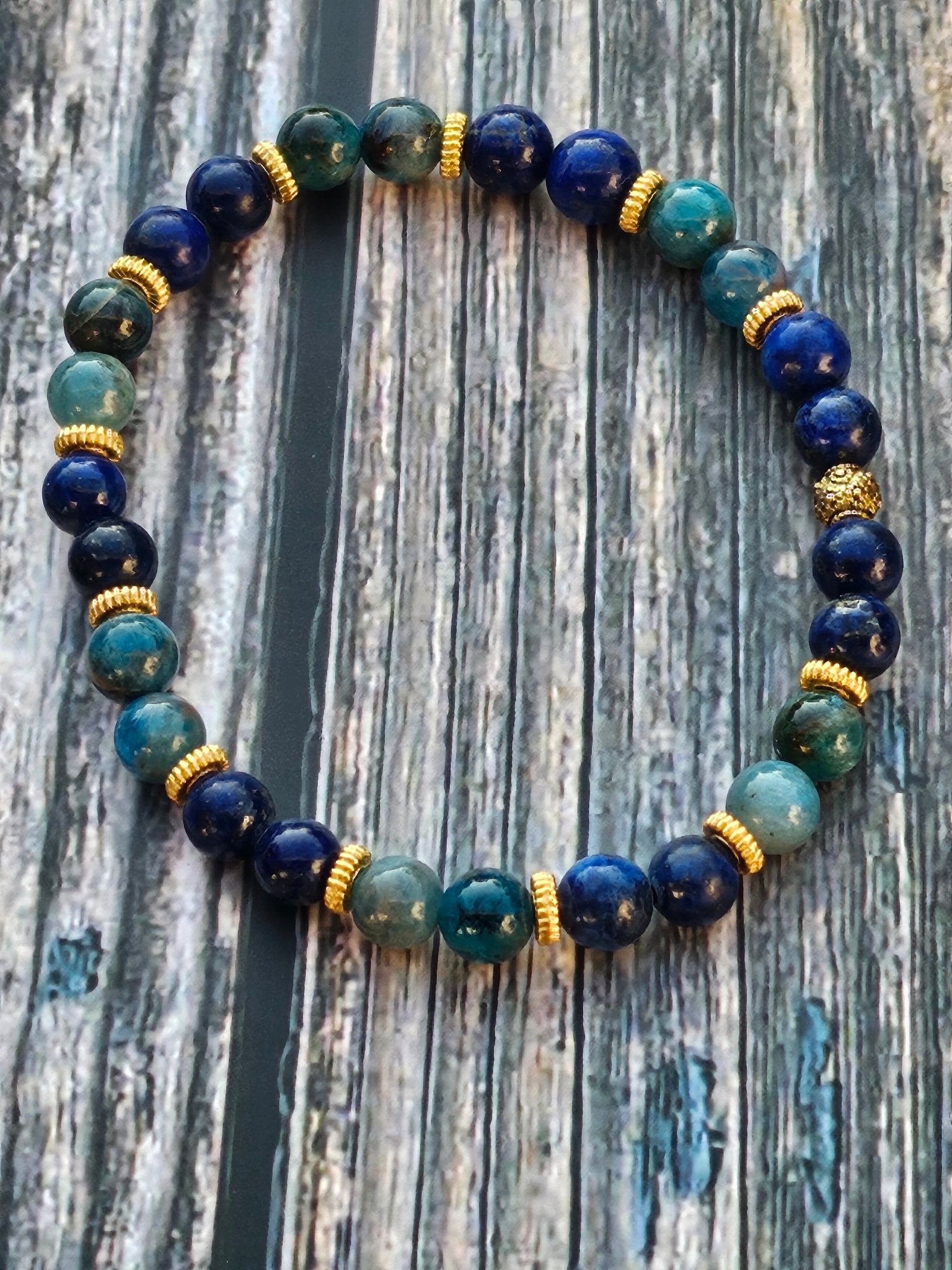 Bracelet Lapis-lazuli & Apatite – 6mm - Kumari Legacy