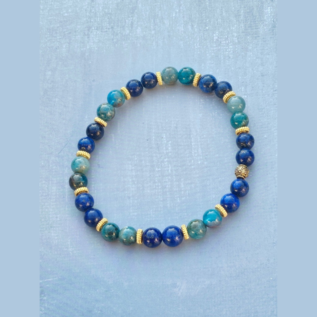 Bracelet Lapis-lazuli & Apatite – 6mm - Kumari Legacy