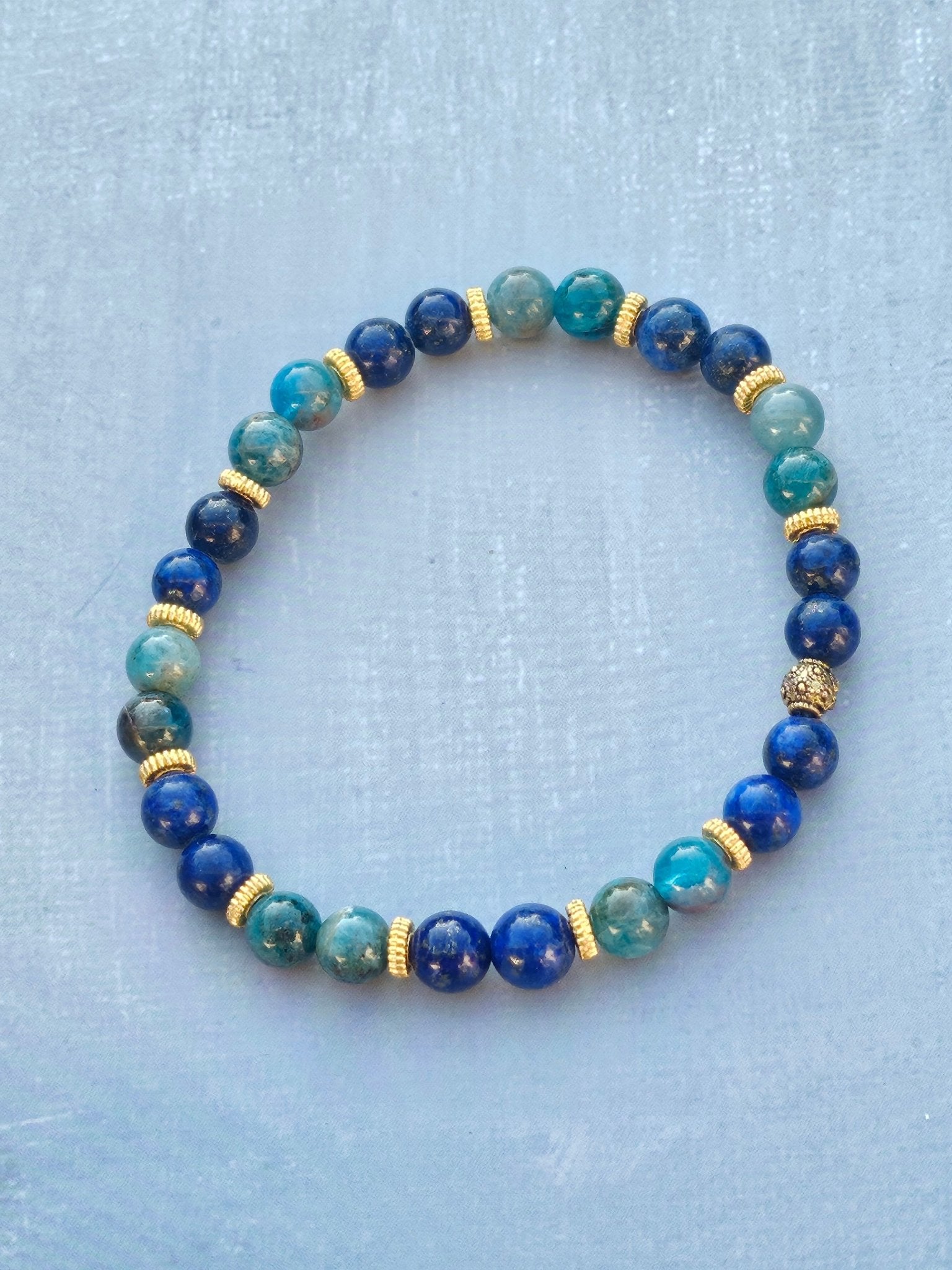 Bracelet Lapis-lazuli & Apatite – 6mm - Kumari Legacy