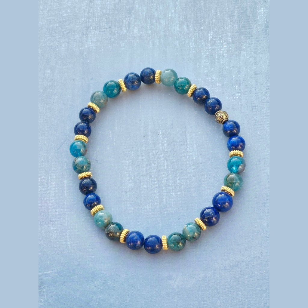 Bracelet Lapis-lazuli & Apatite – 6mm - Kumari Legacy