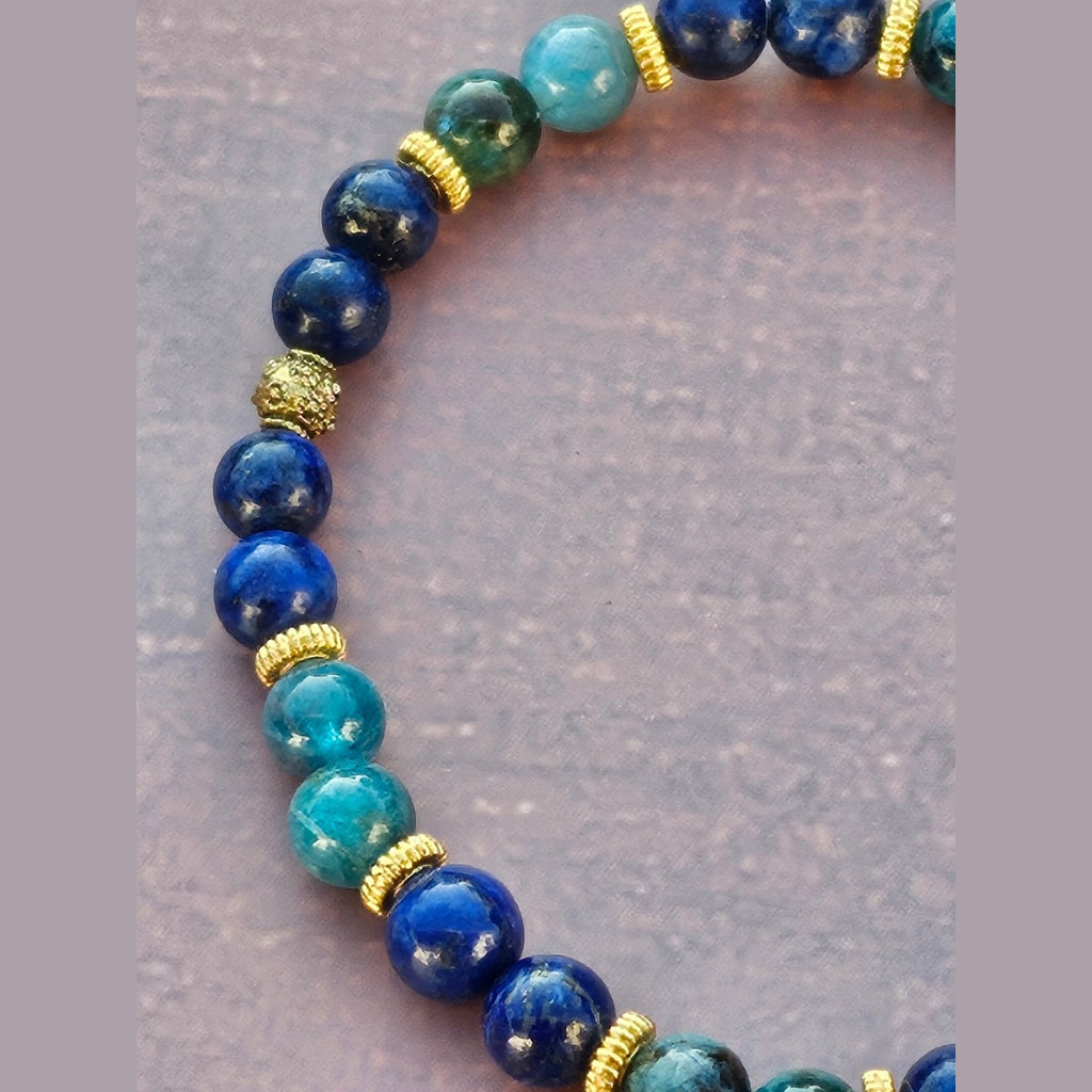 Bracelet Lapis-lazuli & Apatite – 6mm - Kumari Legacy