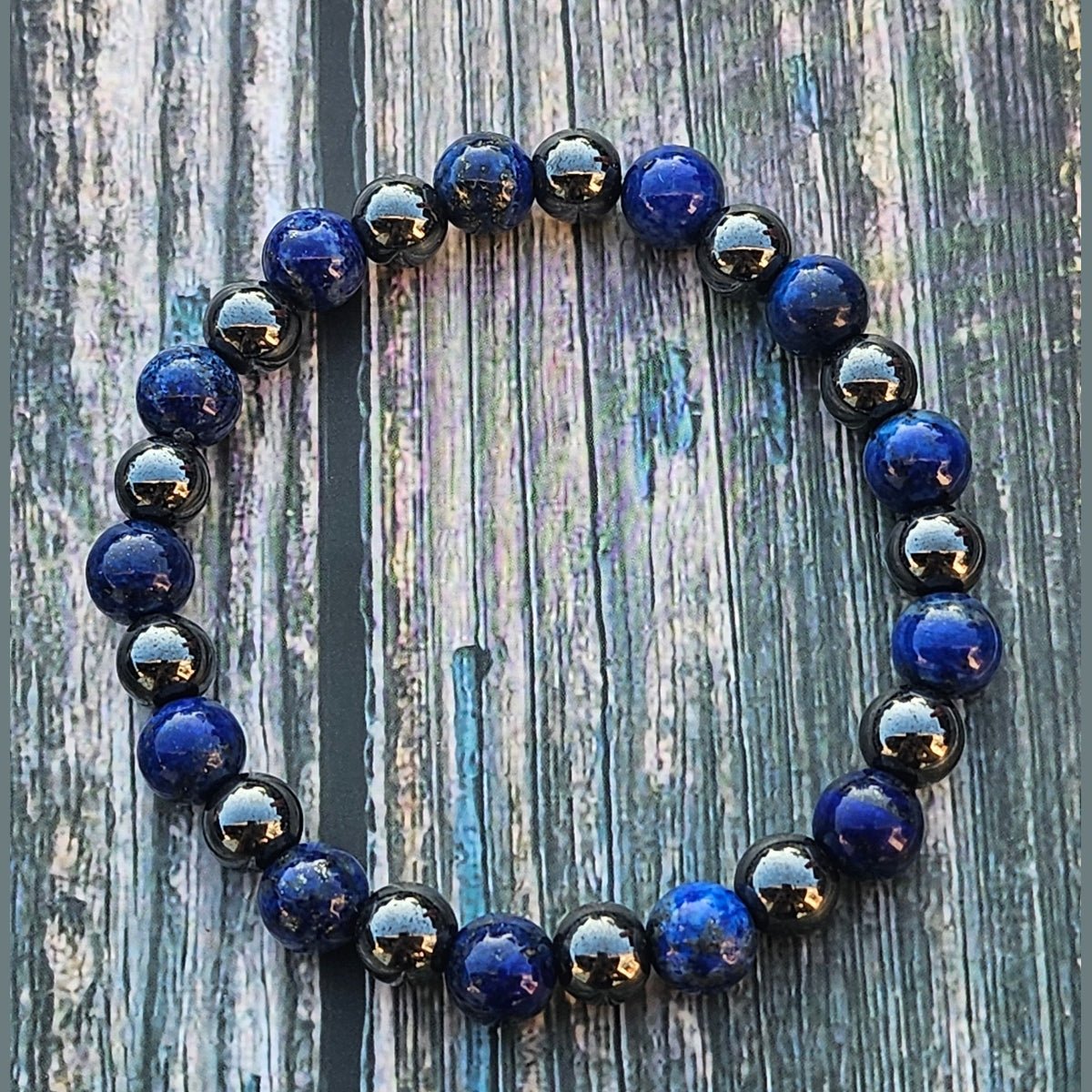 Bracelet Lapis-lazuli & Hématite – 8mm - Kumari Legacy