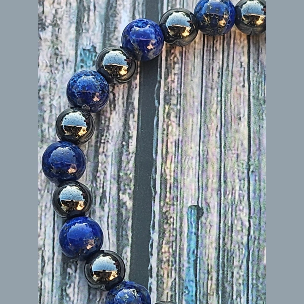 Bracelet Lapis-lazuli & Hématite – 8mm - Kumari Legacy