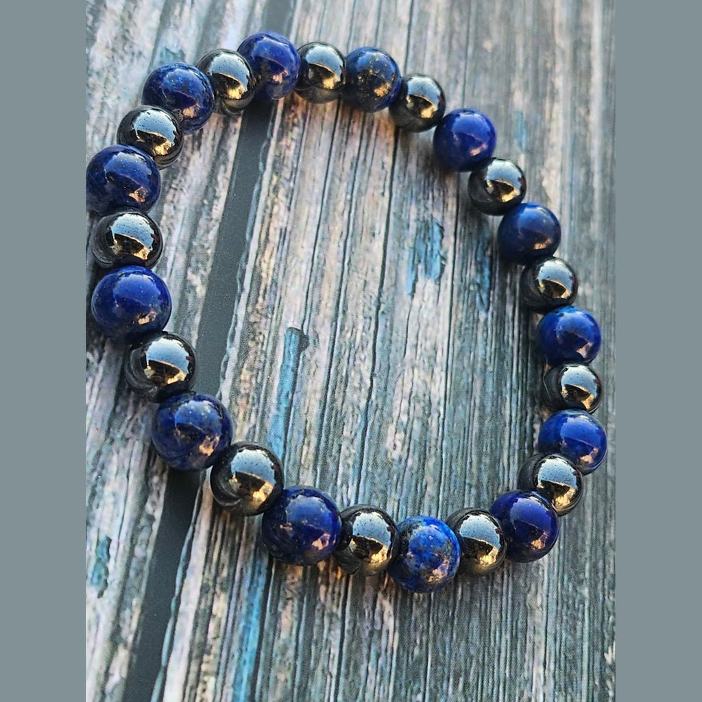 Bracelet Lapis-lazuli & Hématite – 8mm - Kumari Legacy