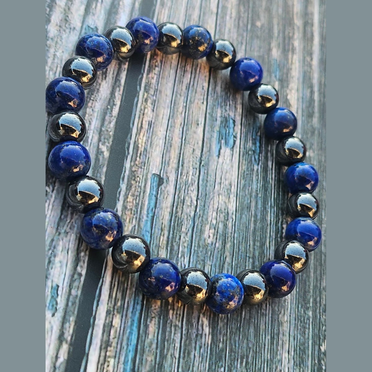 Bracelet Lapis-lazuli & Hématite – 8mm - Kumari Legacy
