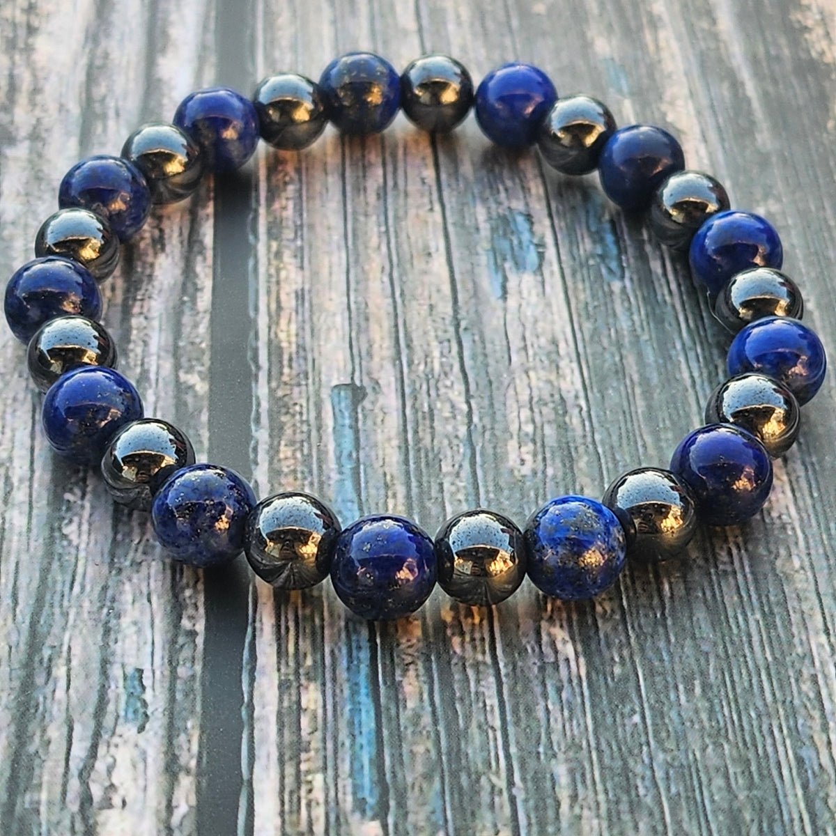 Bracelet Lapis-lazuli & Hématite – 8mm - Kumari Legacy