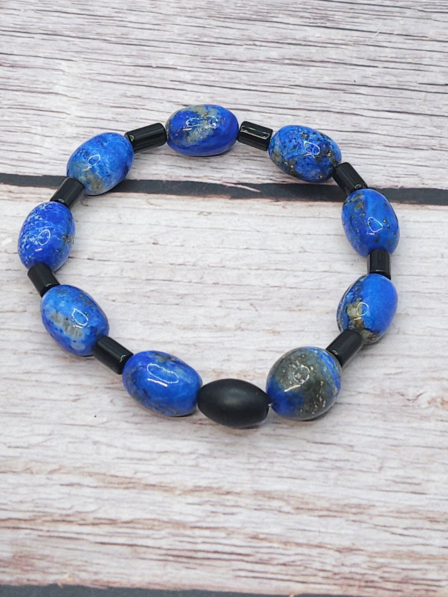 Bracelet Lapis - Lazuli & Tourmaline Noire 8mm - Kumari Legacy