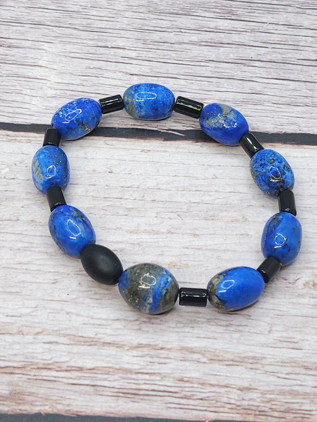 Bracelet Lapis - Lazuli & Tourmaline Noire 8mm - Kumari Legacy