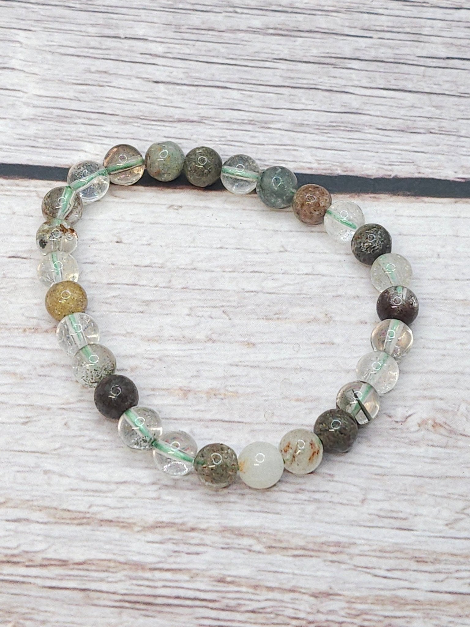Bracelet Lodolite (Quartz Jardin) 6mm - Kumari Legacy