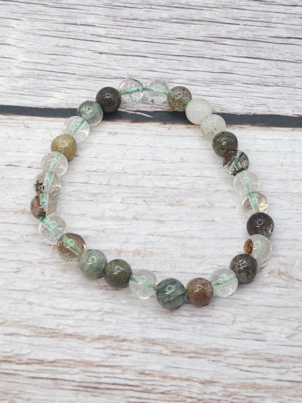 Bracelet Lodolite (Quartz Jardin) 6mm - Kumari Legacy