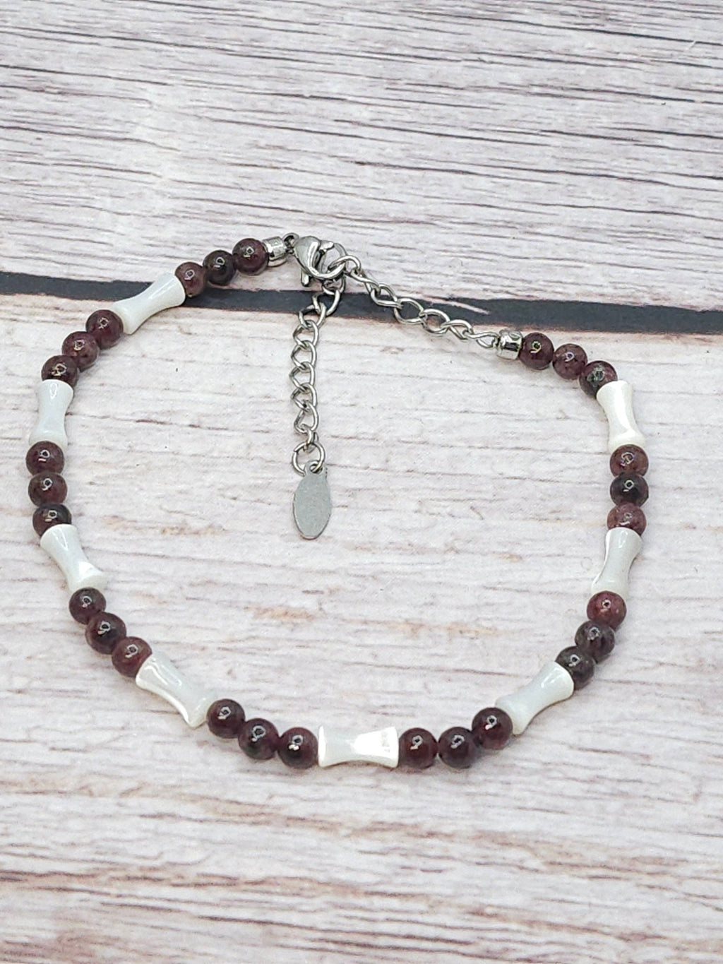 Bracelet Nacre & Grenat 4mm - Kumari Legacy