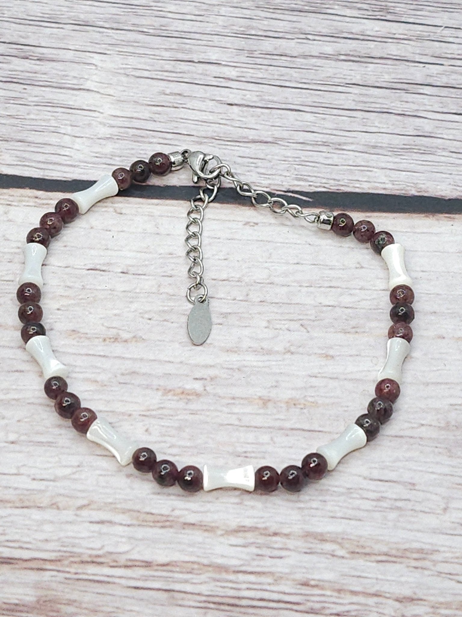 Bracelet Nacre & Grenat 4mm - Kumari Legacy