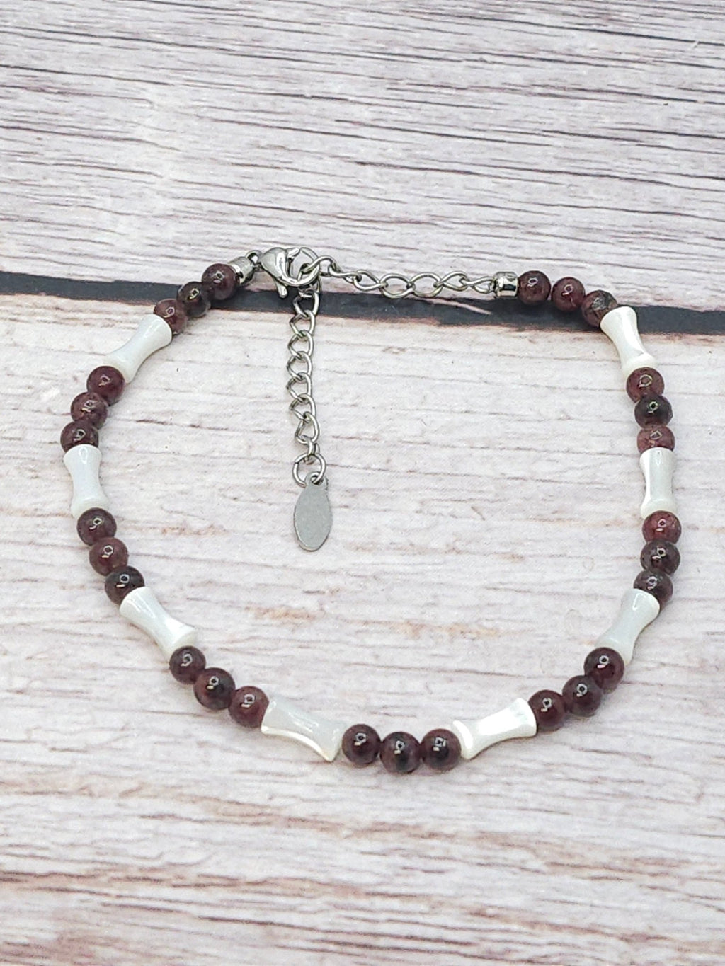 Bracelet Nacre & Grenat 4mm - Kumari Legacy