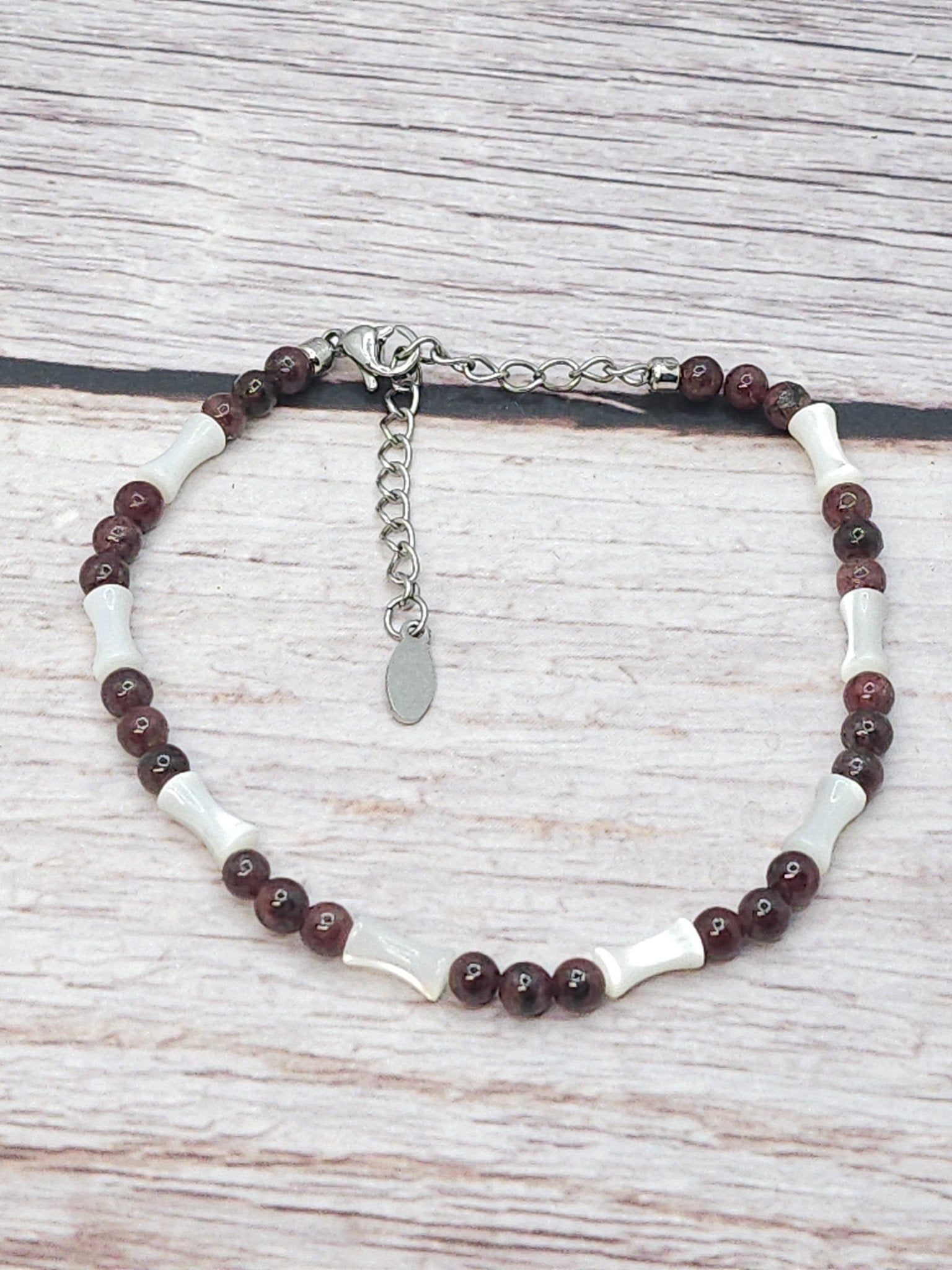 Bracelet Nacre & Grenat 4mm - Kumari Legacy