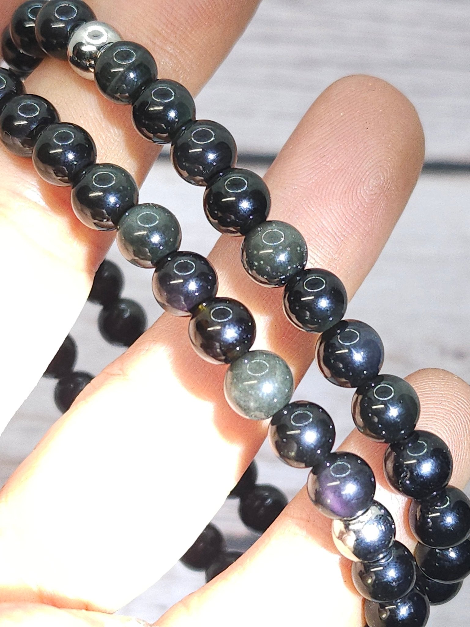 Bracelet Obsidienne Œil Céleste 6mm - Kumari Legacy