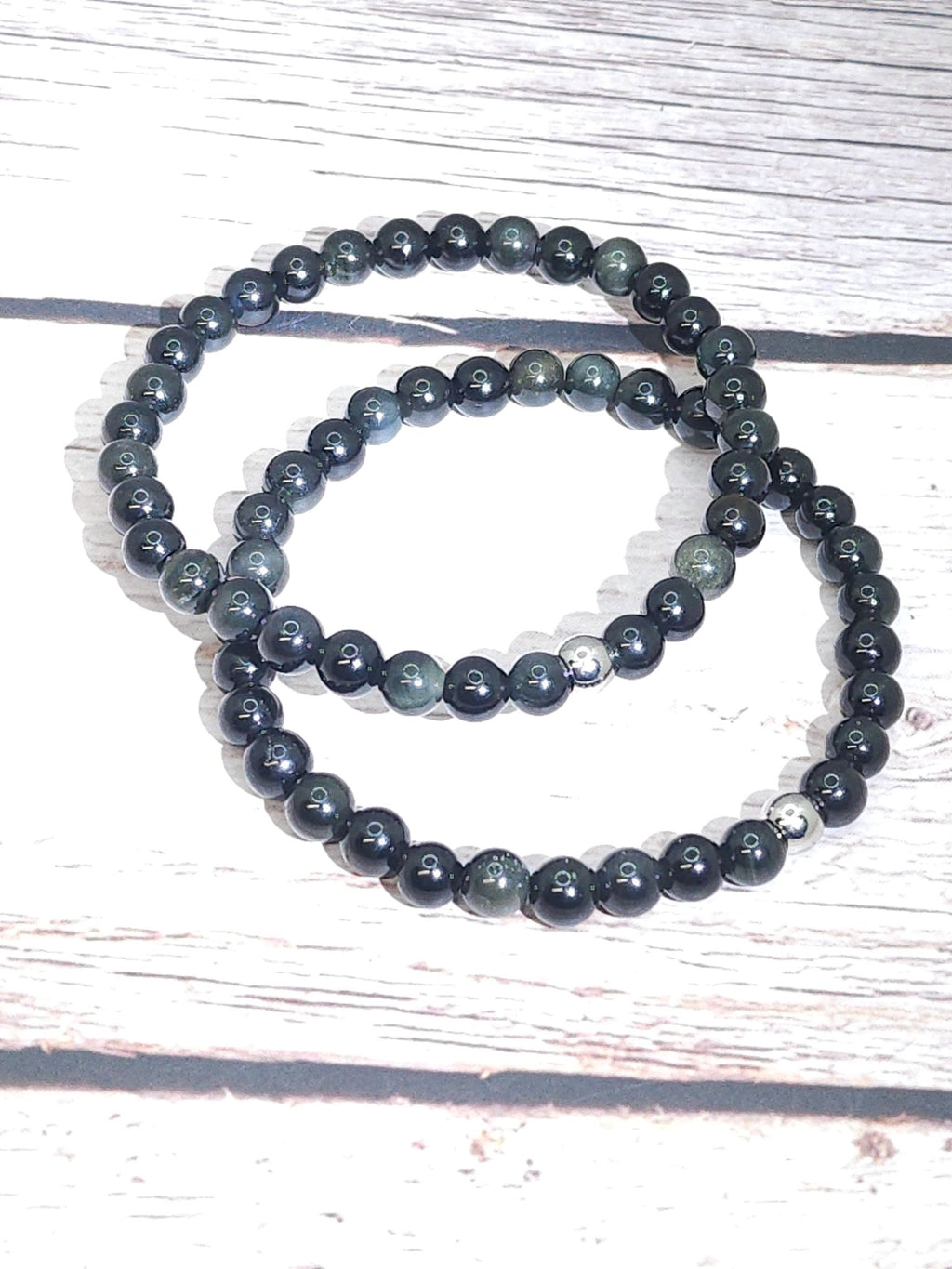 Bracelet Obsidienne Œil Céleste 6mm - Kumari Legacy
