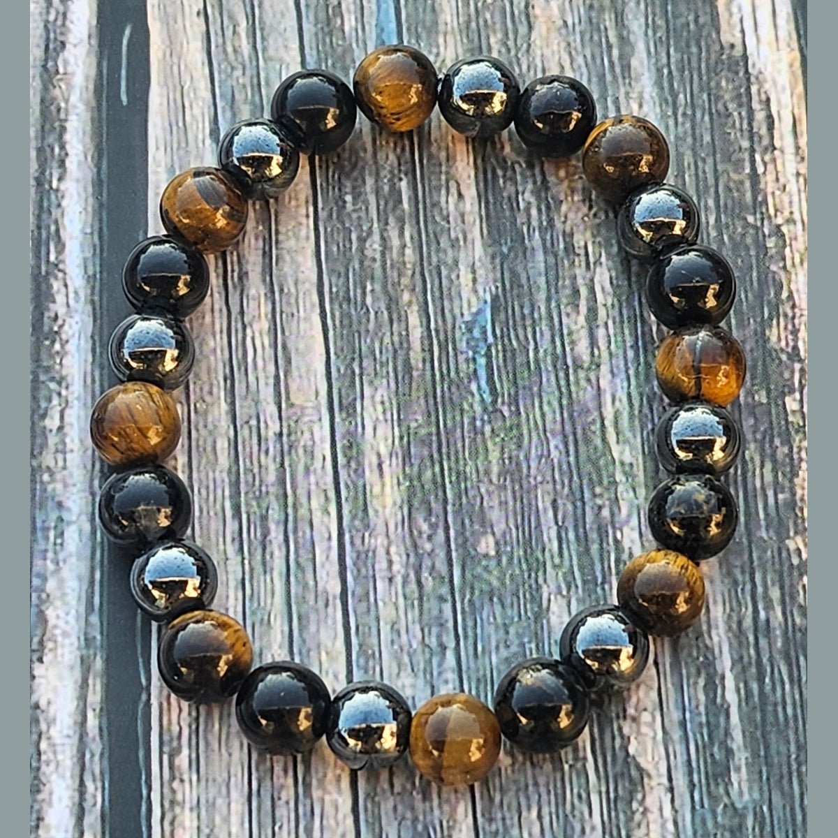 Bracelet Œil de tigre & Tourmaline & Hématite – 8mm - Kumari Legacy