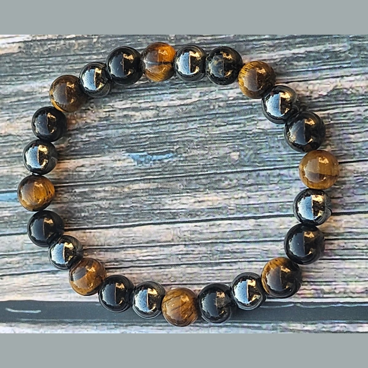 Bracelet Œil de tigre & Tourmaline & Hématite – 8mm - Kumari Legacy