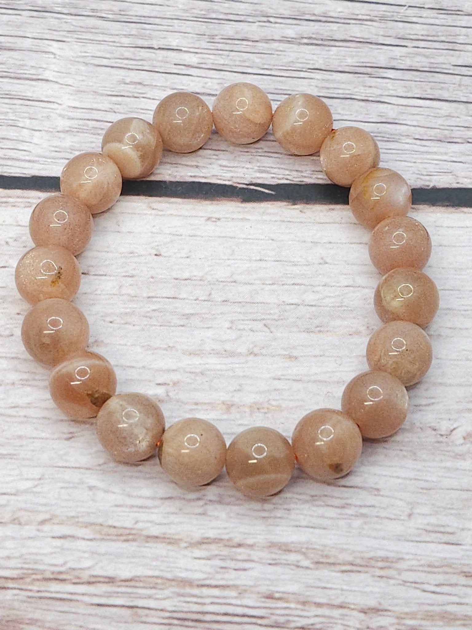 Bracelet Pierre de Lune Pêche 10mm - Kumari Legacy