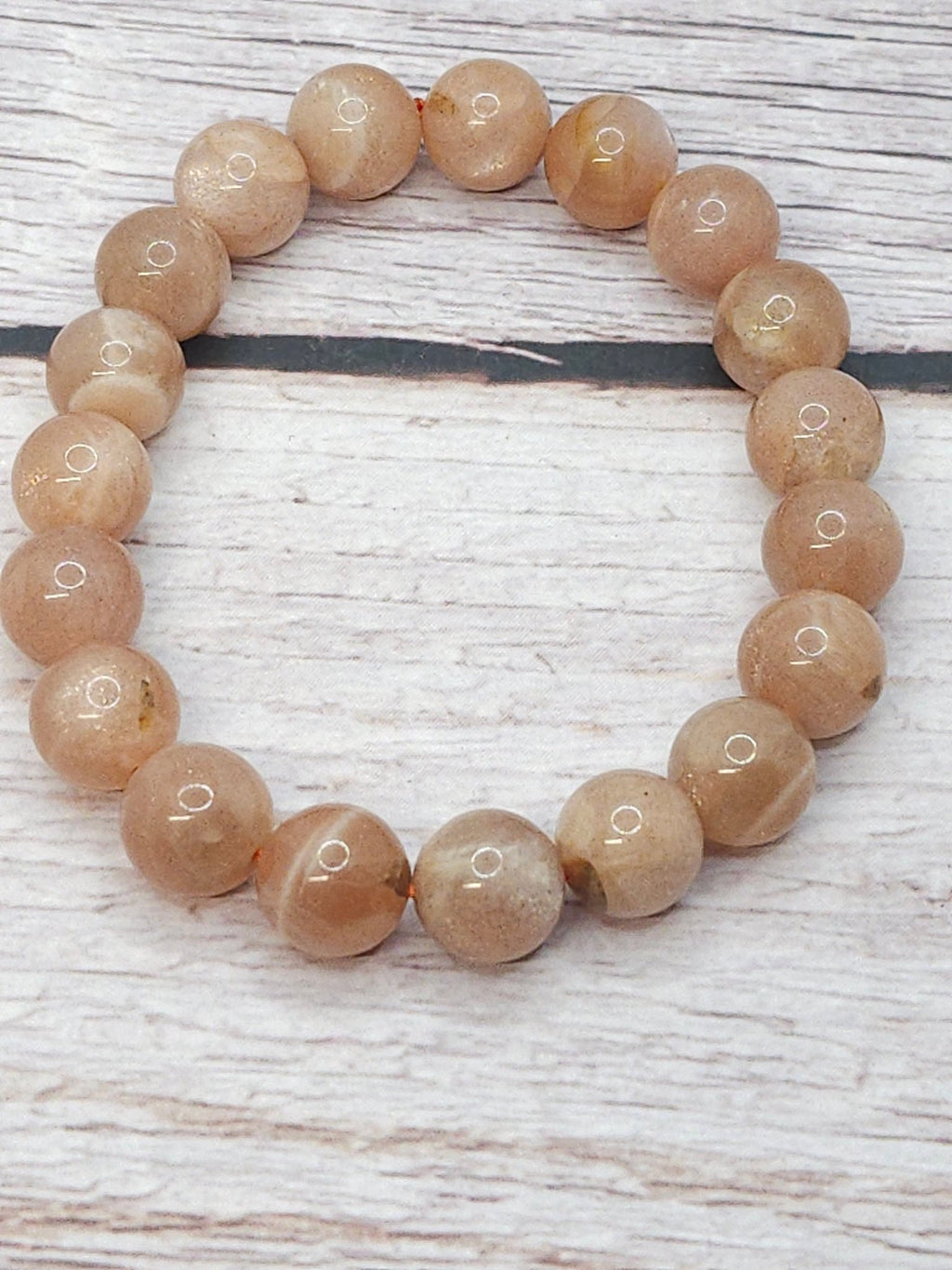 Bracelet Pierre de Lune Pêche 10mm - Kumari Legacy