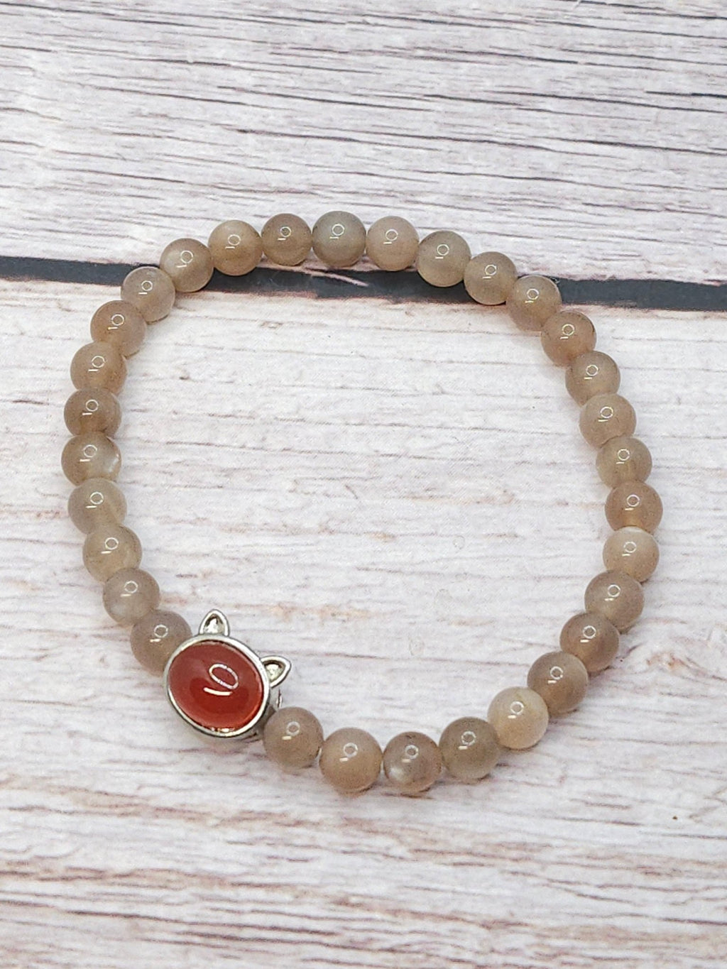 Bracelet Pierre de Lune Pêche 6mm - Kumari Legacy