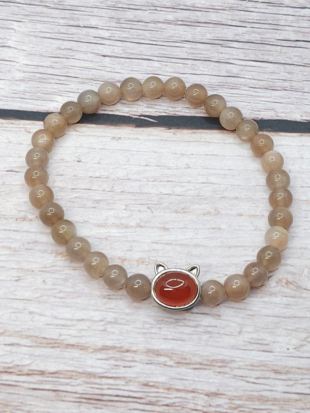 Bracelet Pierre de Lune Pêche 6mm - Kumari Legacy