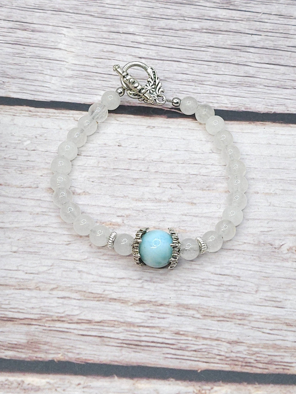 Bracelet Quartz & Larimar 6mm/10mm - Kumari Legacy