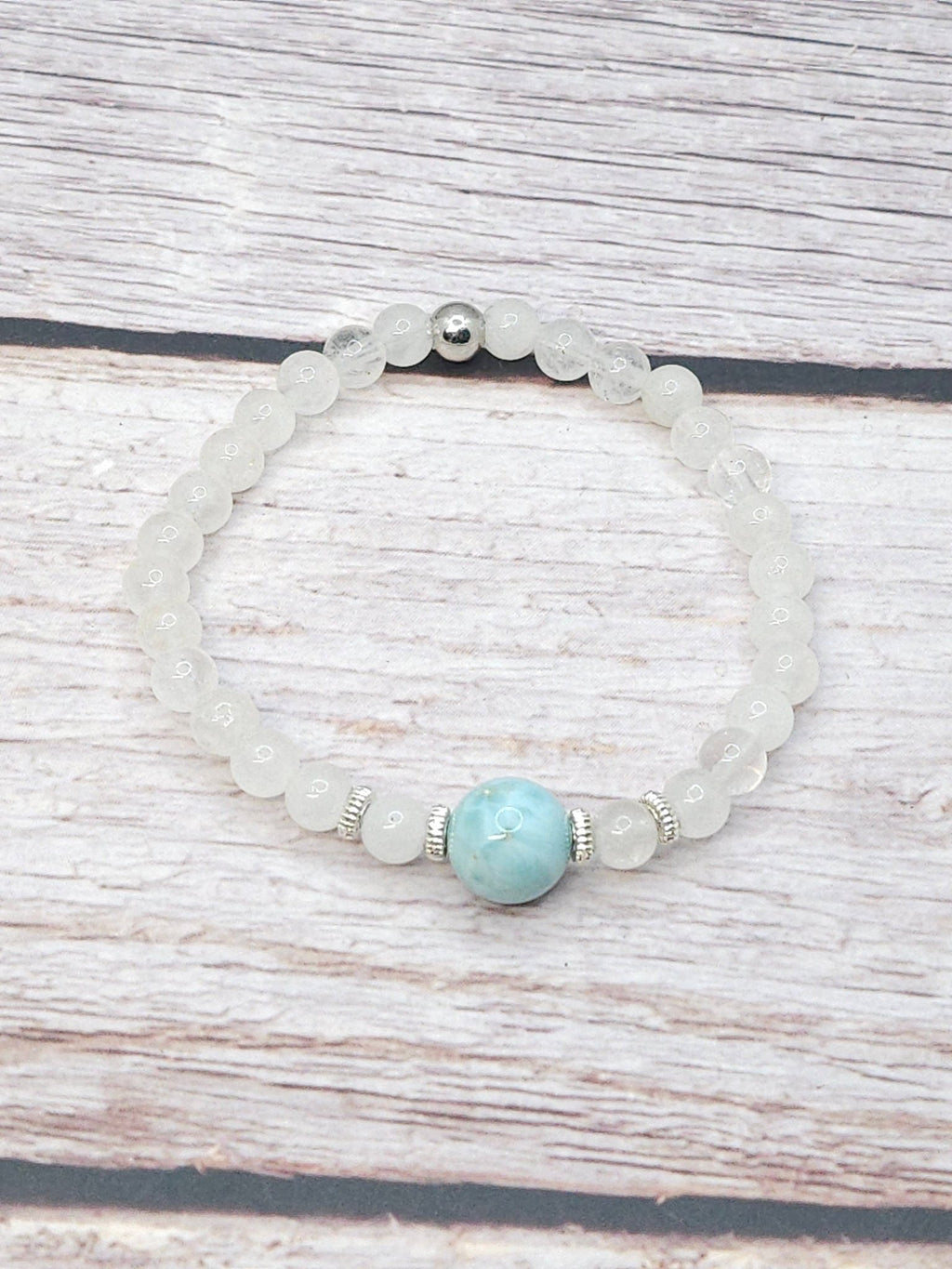 Bracelet Quartz & Larimar 6mm/10mm - Kumari Legacy