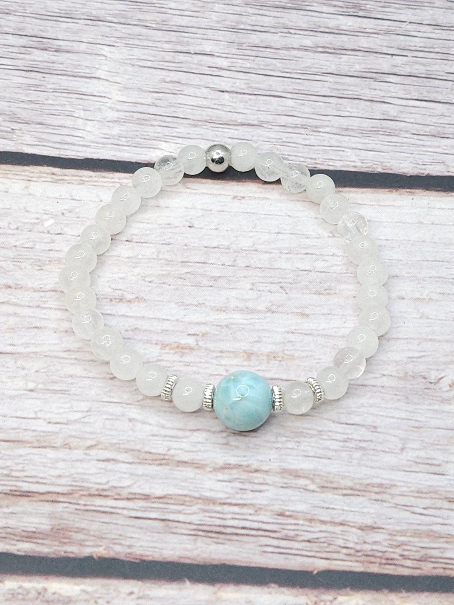 Bracelet Quartz & Larimar 6mm/10mm - Kumari Legacy
