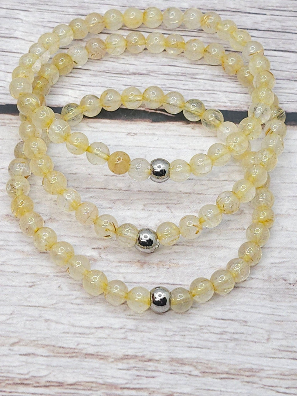 Bracelet Quartz Rutile 6mm - Kumari Legacy