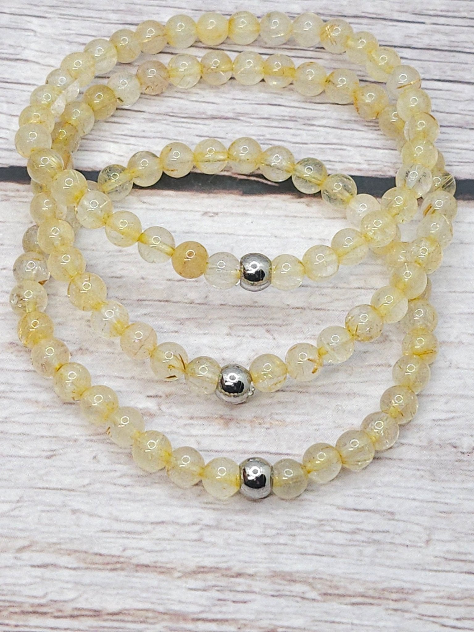 Bracelet Quartz Rutile 6mm - Kumari Legacy