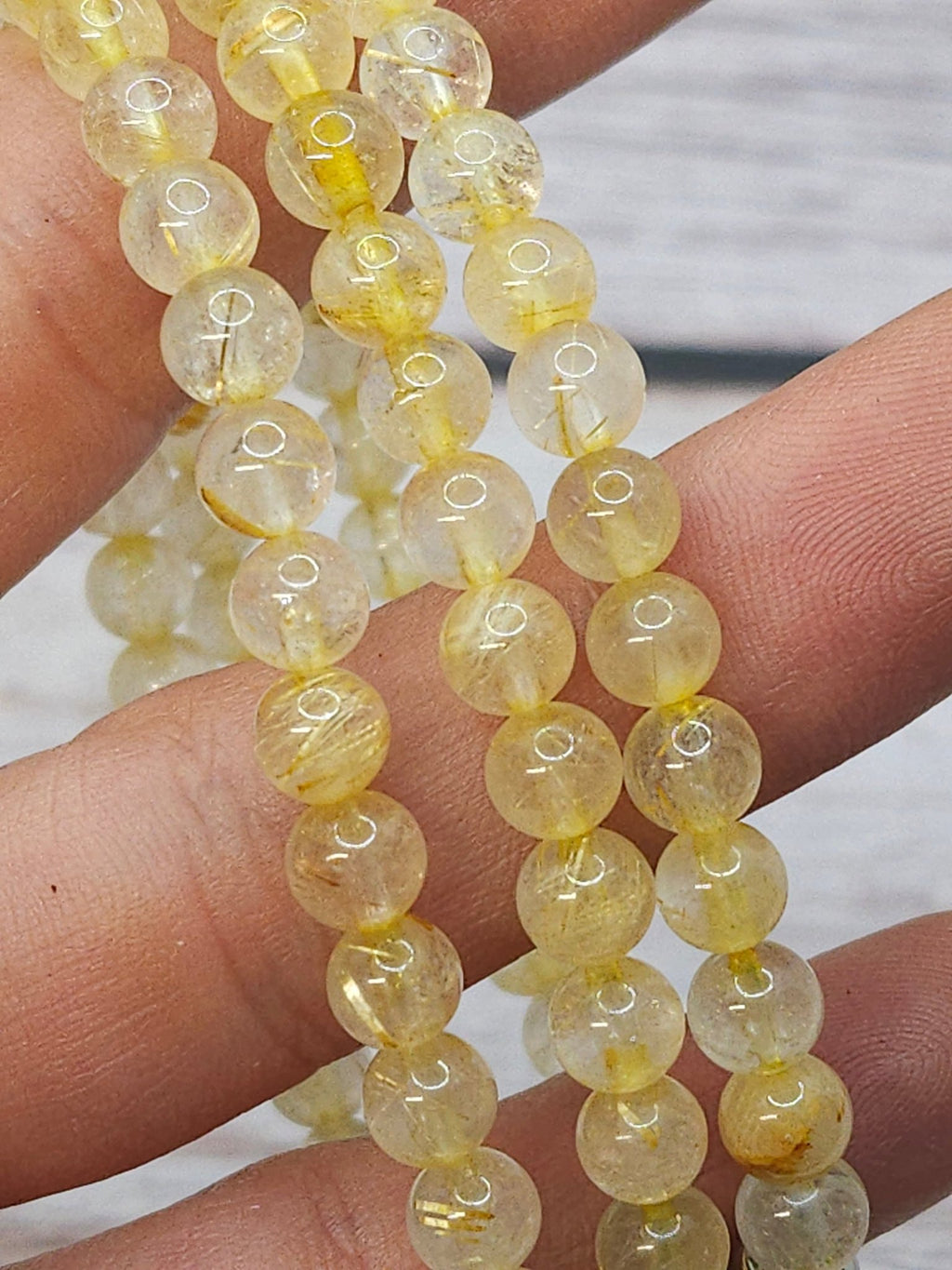 Bracelet Quartz Rutile 6mm - Kumari Legacy
