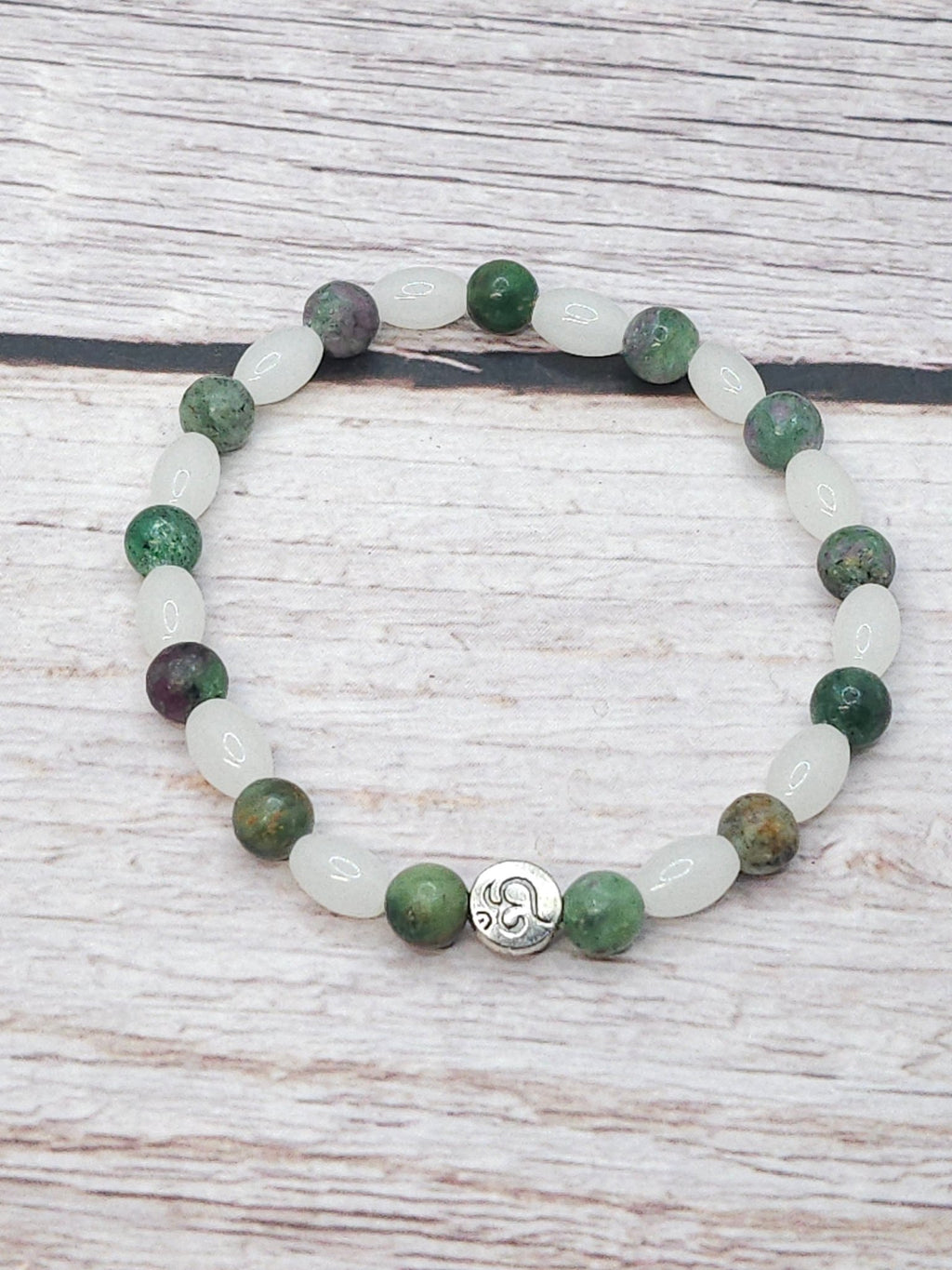 Bracelet Rubis sur Zoïsite & Jade 6mm - Kumari Legacy