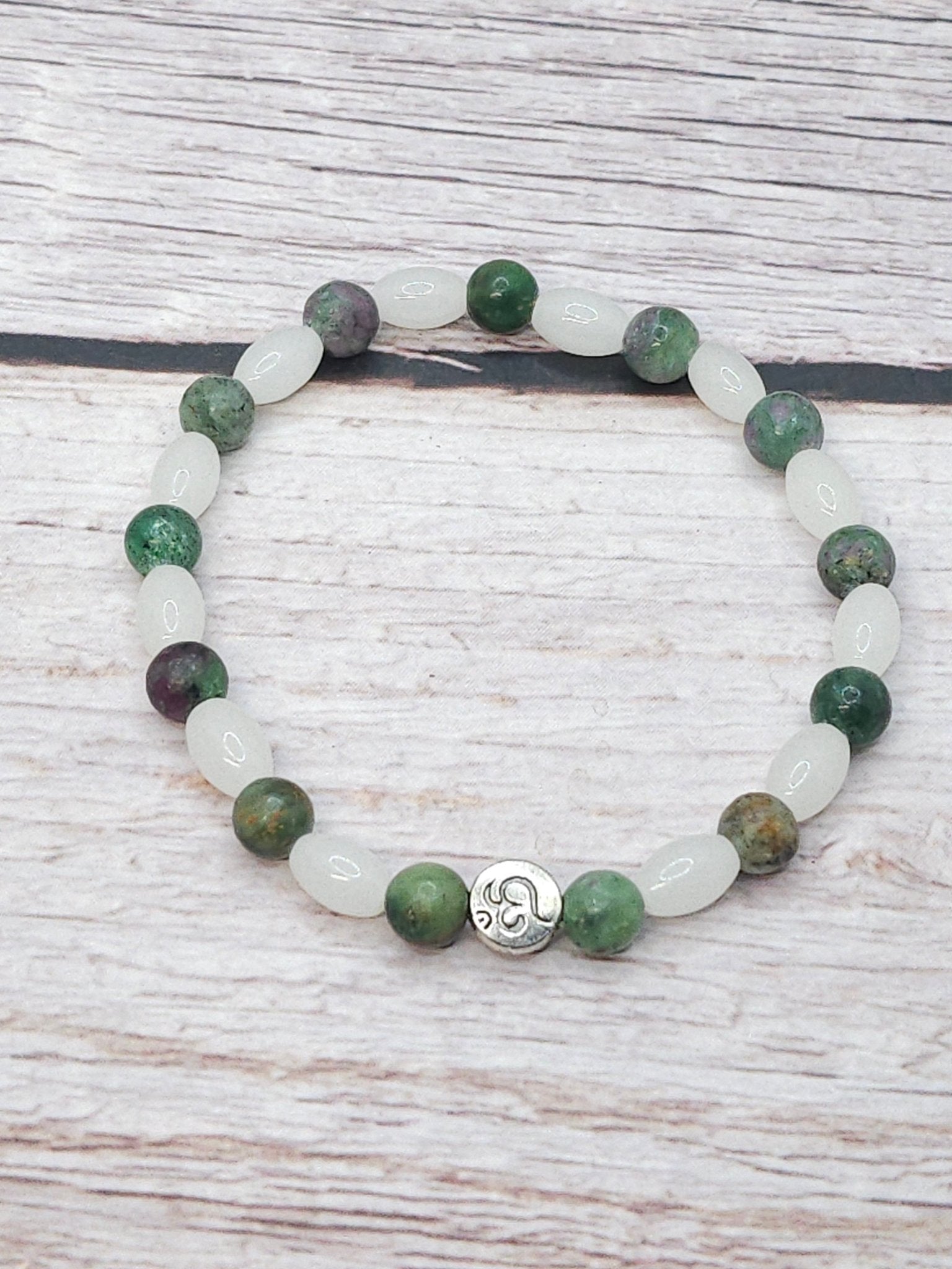Bracelet Rubis sur Zoïsite & Jade 6mm - Kumari Legacy