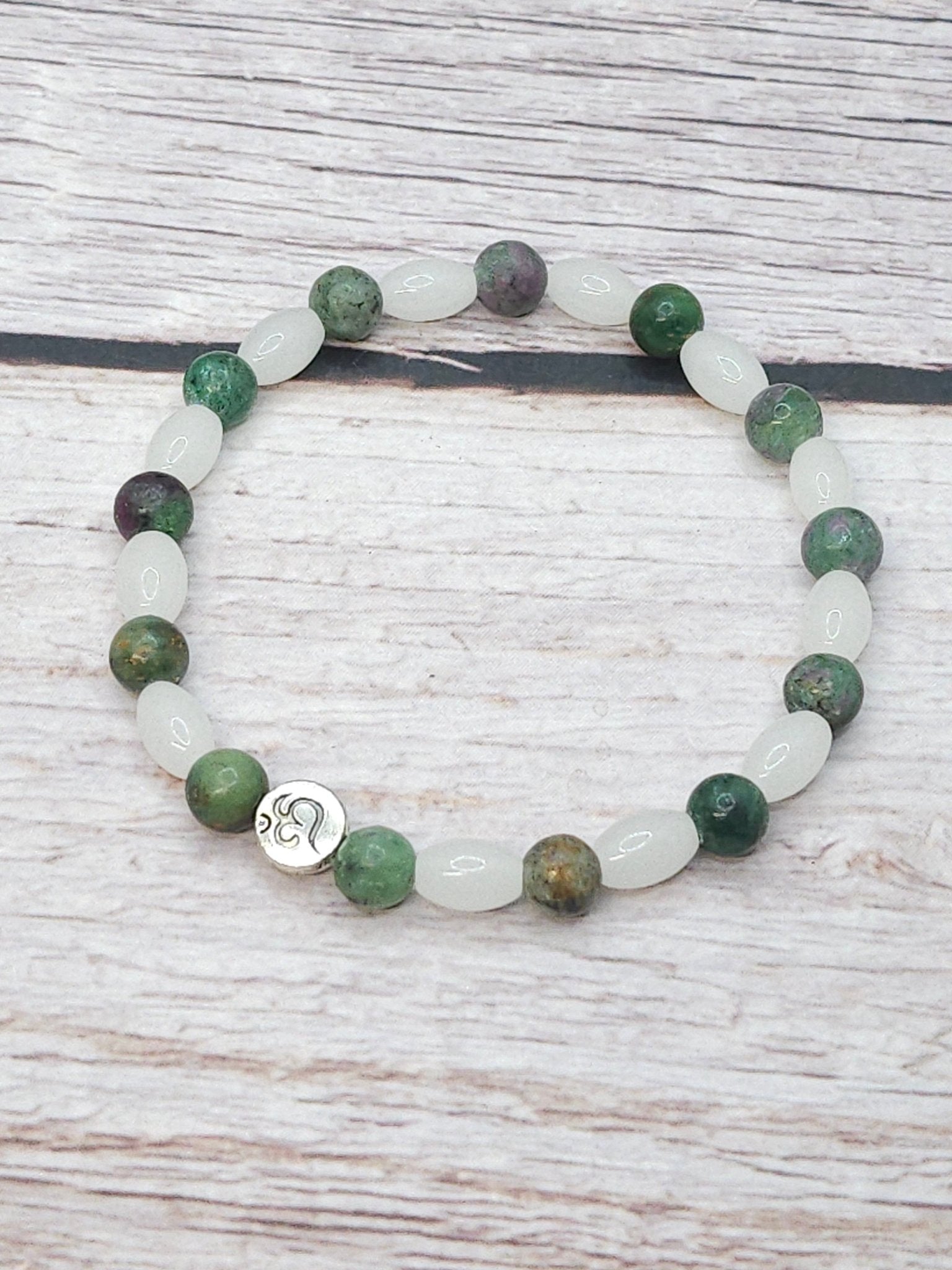 Bracelet Rubis sur Zoïsite & Jade 6mm - Kumari Legacy