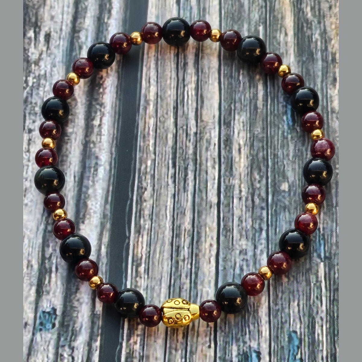 Bracelet Tourmaline noire & Grenat – 2mm/4mm - Kumari Legacy