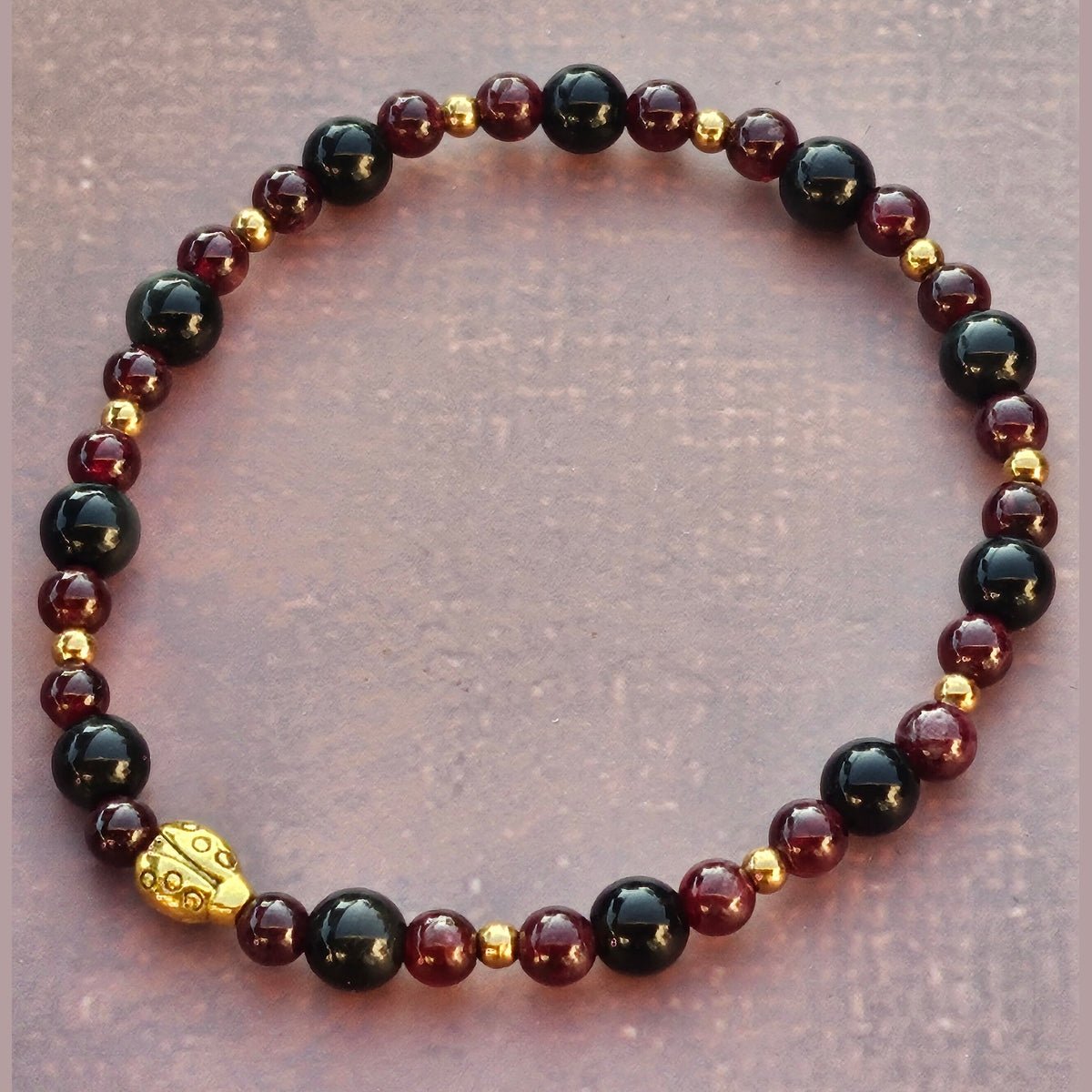 Bracelet Tourmaline noire & Grenat – 2mm/4mm - Kumari Legacy