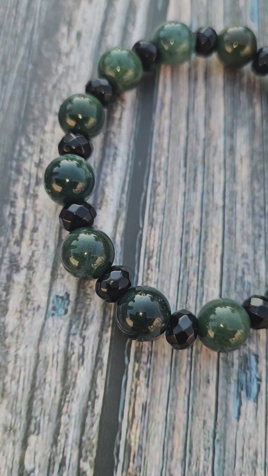 Bracelet Jadéite & Onyx – 10mm