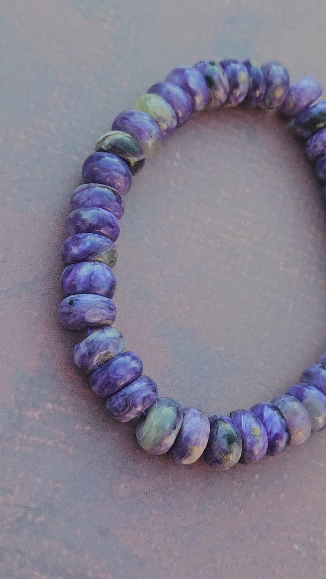 Bracelet Charoïte – Perles donuts