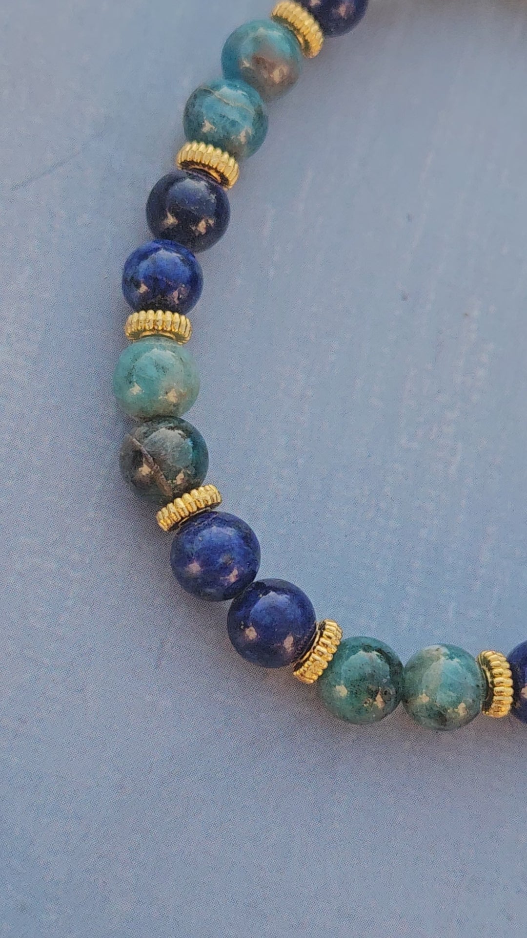 Bracelet Lapis-lazuli & Apatite – 6mm