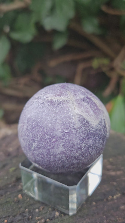 Natural Lepidolite Sphere - Lithic Softness and Inner Harmony