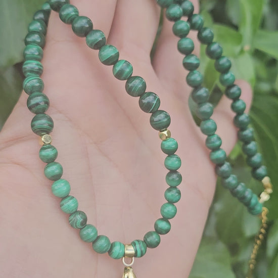 Collier en Malachite naturelle