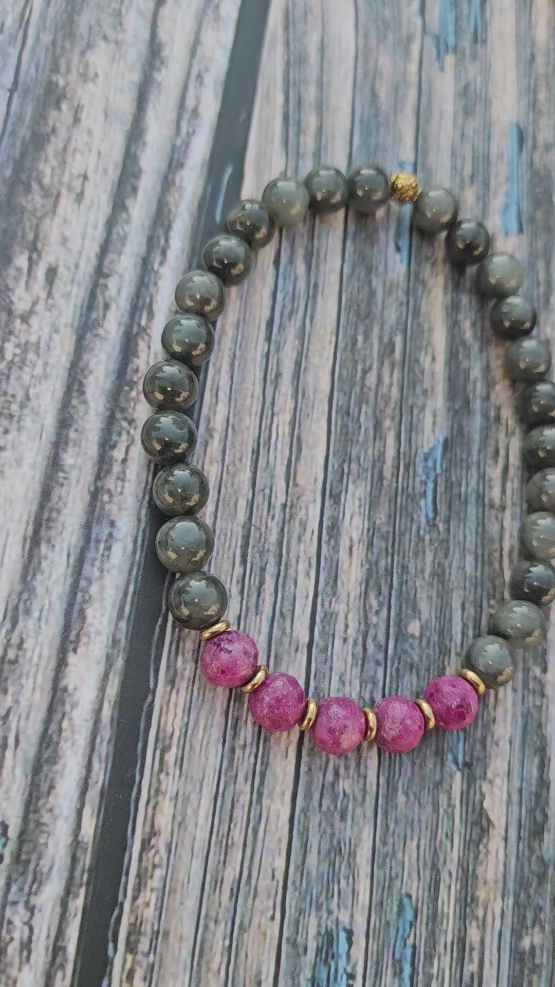 Bracelet Jade Wuji Gris & Kunzite – 6mm