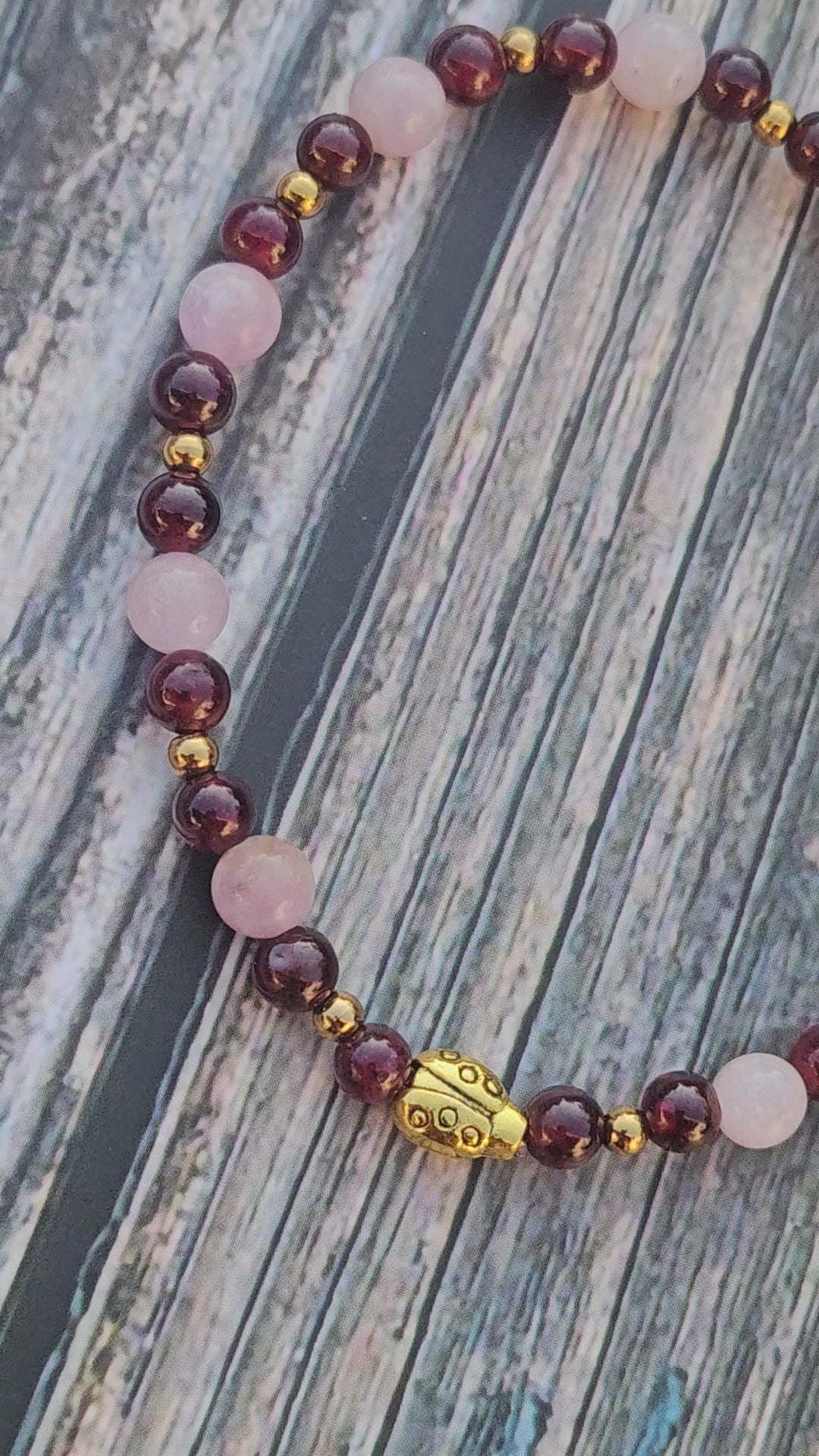 Bracelet Kunzite & Grenat – 4mm