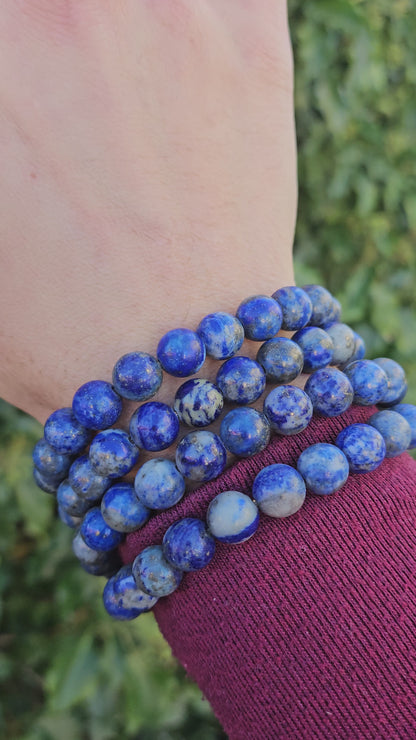 Bracelet en Lapis Lazuli Naturelle - Perles de Sérénité et Énergie